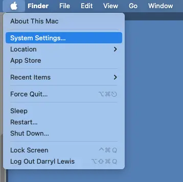 System Settings Menu